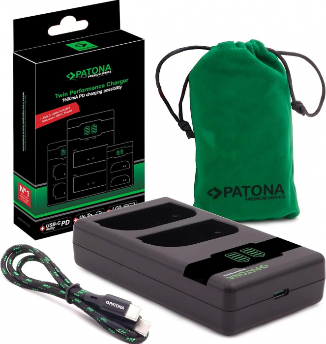 Pachet Incarcator PD Performance si 2 x Acumulatori Patona Protect LP-E6NH pentru Canon EOS R5 R6 [3]