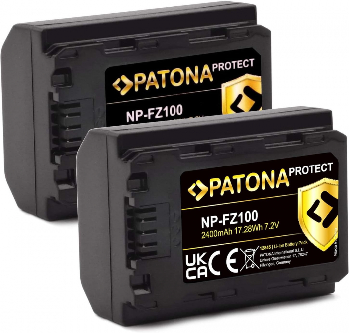 Pachet Incarcator PD Performance si 2 x Acumulatori Patona Protect NP-FZ100 pentru Sony A9 II A7R III [3]