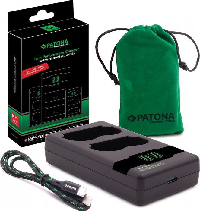 Pachet Incarcator PD Performance si 2 x Acumulatori Patona Protect NP-W235 pentru Fuji X-T4 [5]