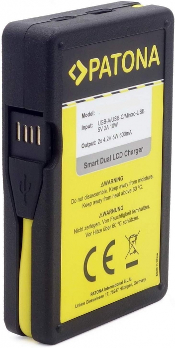 Pachet Incarcator Smart Dual LCD USB si 2x Acumulatori Patona LP-E12 pentru Canon EOS M [5]