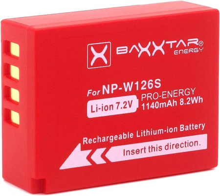 Acumulator Baxxtar Pro NP-W126s 1140 mAh pentru Fujifilm X-M5 X-Pro3 X100VI X-S10 X-T20 X-T30 II X-T5 X-T50 [1]