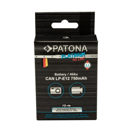 Acumulator cu intrare USB-C pentru Canon LP-E12 750mAh Patona Platinum [7]