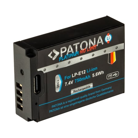 Acumulator cu intrare USB-C pentru Canon LP-E12 750mAh Patona Platinum [1]