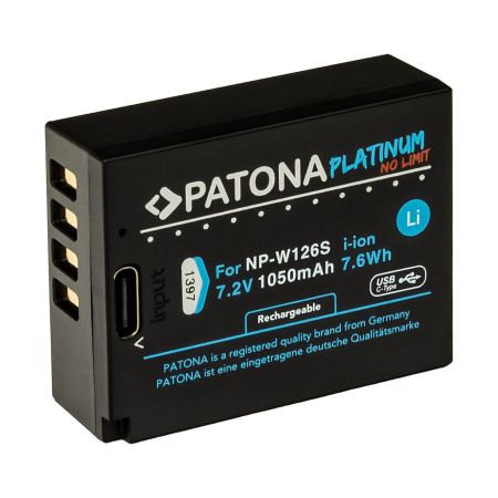Acumulator cu intrare USB-C pentru Fuji NP-W126S 1050 mAh Patona Platinum [1]