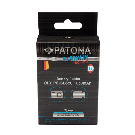 Acumulator cu intrare USB-C pentru Olympus BLS-5 E-P3 E-PL2 E-PL3 E-PM1 1050 mAh Patona Platinum [6]