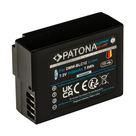 Acumulator cu intrare USB-C pentru Panasonic DMW-BLC12 1100mAh Patona Platinum [1]