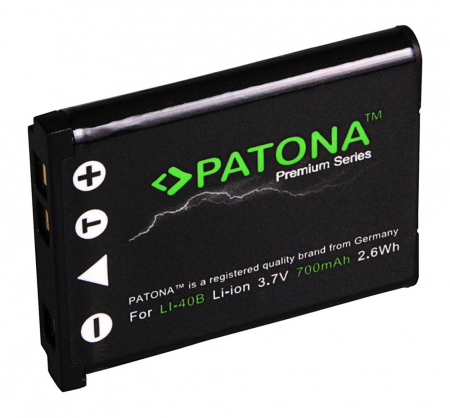 Aparate foto - Acumulator pentru Olympus Li-40B 700mAh Patona Premium