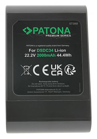 Acumulator pentru Dyson DC30 DC31 DC34 DC35 DC43 DC45 DC56 DC57 2000mAh Patona Premium [2]