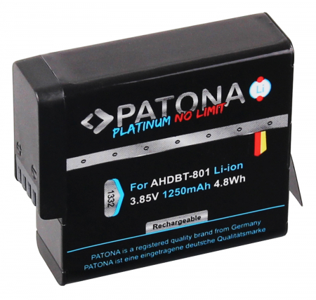 Camere video - Acumulator tip GoPro AHDBT-801 1250mAh Patona Platinum