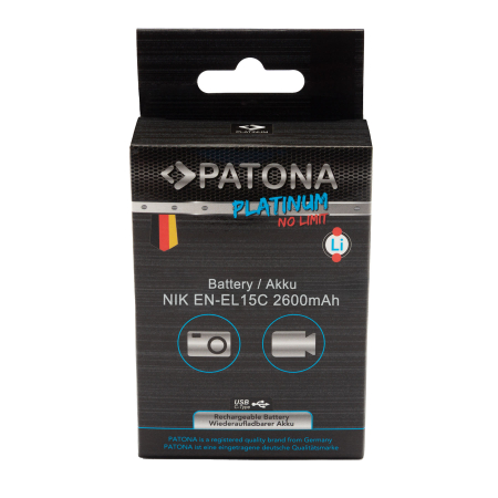 Acumulator tip Nikon EN-EL15 cu port USB-C 2600mAh Patona Platinum [5]