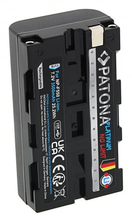 Acumulator tip Sony NP-F550 cu port USB-C 3500mAh Patona Platinum [6]