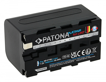 Acumulator tip Sony NP-F750 cu port USB-C 7000mAh Patona Platinum [1]