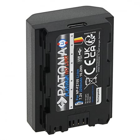 Acumulator tip Sony NP-FZ100 cu port USB-C 2250mAh Patona Platinum [1]
