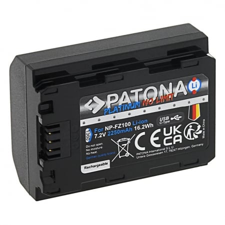 Acumulator tip Sony NP-FZ100 cu port USB-C 2250mAh Patona Platinum [4]