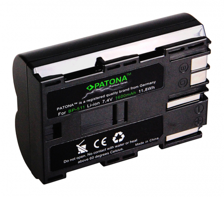 Aparate foto - Acumulator pentru Canon BP-511 1600mAh Patona Premium