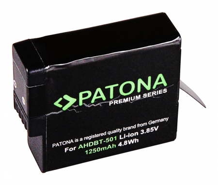 Camere video - Acumulator pentru GoPro AHDBT-501 1250mAh Patona Premium