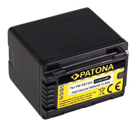 Camere video - Acumulator pentru Panasonic VW-VBT380 3560mAh Patona