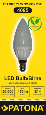 Bec LED E14 5W alb cald echivalent 40W [2]