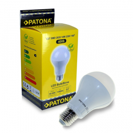 Bec LED E27 14W alb cald echivalent 120W [0]