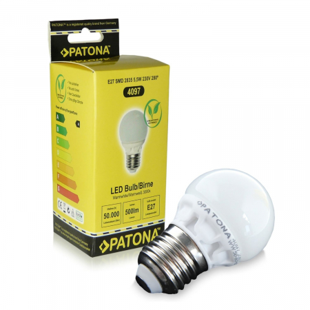 Bec LED E27 5,5W alb cald echivalent 45W [0]