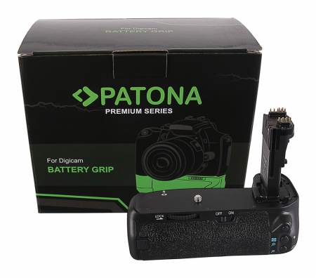 Gripuri - Grip pentru Canon EOS 70D 80D 90D BG-E14H LP-E6 cu telecomanda Patona Premium