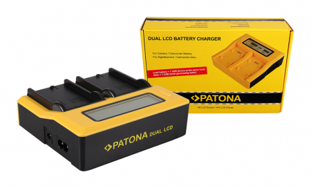 Incarcator Dual LCD cu placute pentru acumulator Canon BP-208 Patona
