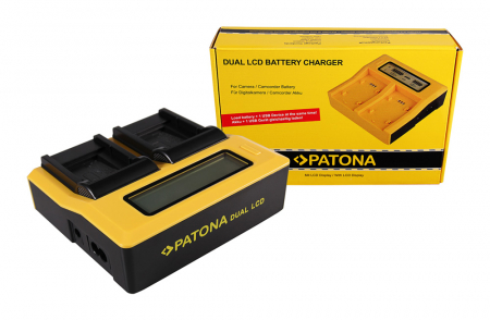 Aparate foto - Incarcator Dual LCD cu placute pentru acumulator Nikon EN-EL11 Patona