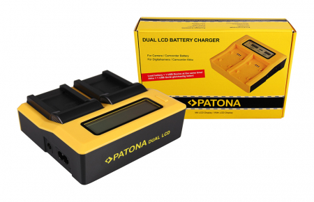 Aparate foto - Incarcator Dual LCD cu placute pentru acumulator Nikon EN-EL12 Patona