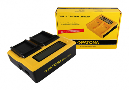 Aparate foto - Incarcator Dual LCD cu placute pentru acumulator Nikon EN-EL5 Patona
