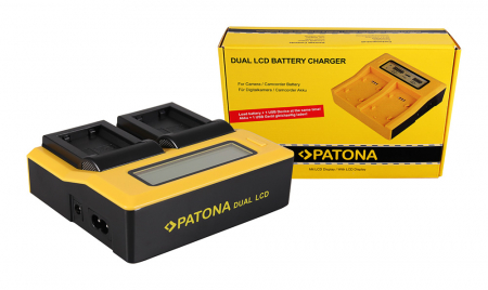 Aparate foto - Incarcator Dual LCD cu placute pentru acumulator Sony NP-FW50 Patona