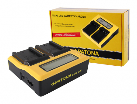 Aparate foto - Incarcator Dual LCD cu placute pentru acumulator Sony NP-FZ100 Patona