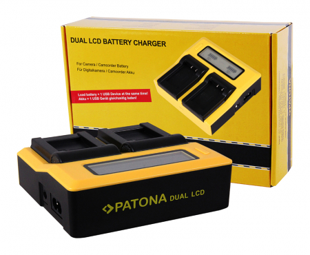 Camere video - Incarcator Dual LCD pentru acumulator Fuji NP-W126 Patona