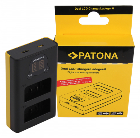 Aparate foto - Incarcator Dual LCD pentru acumulator Nikon EN-EL25 Patona
