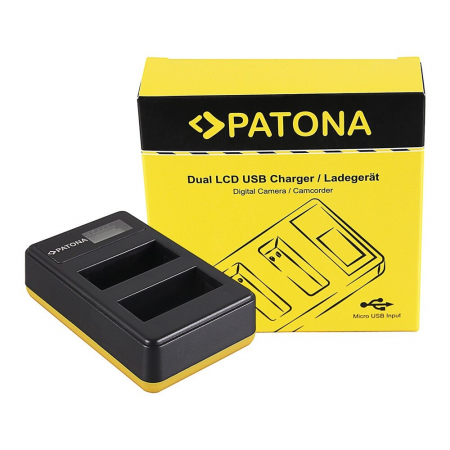 Incarcator Dual USB cu LCD pentru acumulator Canon LP-E8 Patona