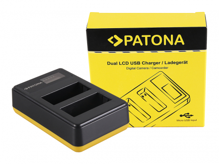 Camere video - Incarcator Dual USB cu LCD pentru acumulator Fuji NP-W126 Patona