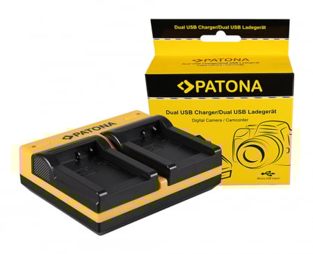 Aparate foto - Incarcator Dual USB cu placute pentru acumulator Canon NB-7L Patona