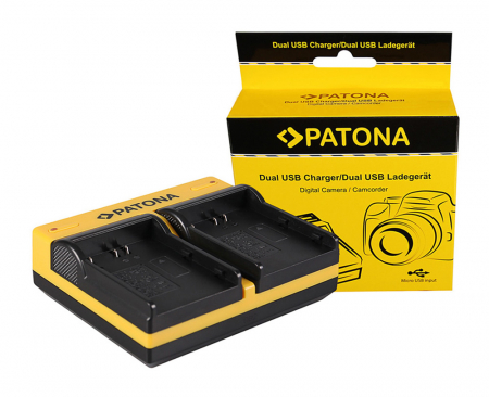 Aparate foto - Incarcator Dual USB cu placute pentru acumulator Nikon EN-EL3e Patona