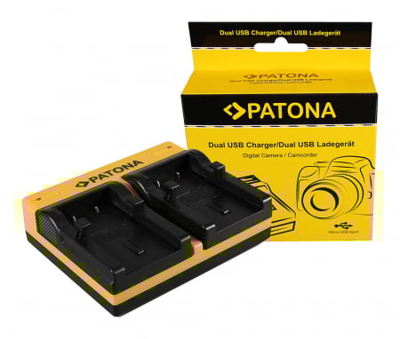 Aparate foto - Incarcator Dual USB cu placute pentru acumulator Olympus Li-10B Patona