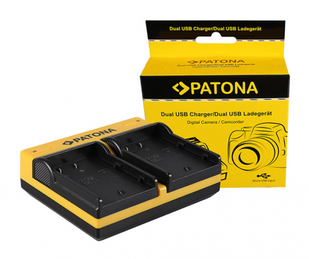 Camere video - Incarcator Dual USB cu placute pentru acumulator Panasonic DMW-BLF19 Patona