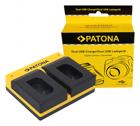 Aparate foto - Incarcator Dual USB cu placute pentru acumulator Panasonic DMW-BLK22 Patona