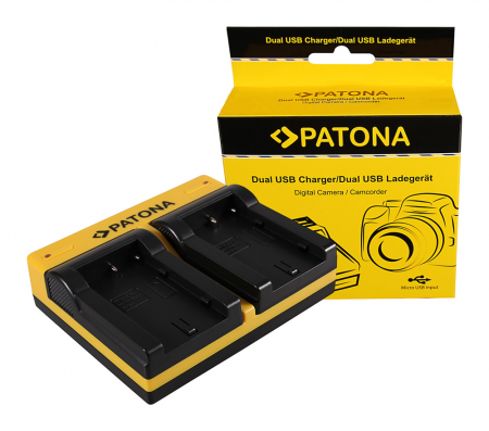 Aparate foto - Incarcator Dual USB cu placute pentru acumulator Sony NP-F10 Patona