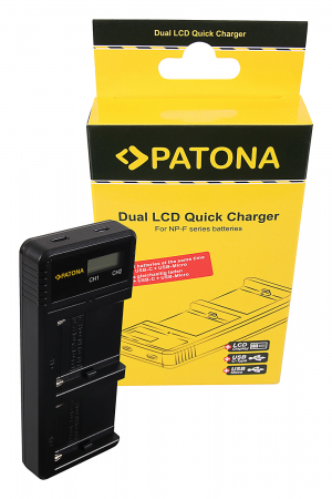Incarcator Dual USB LCD pentru acumulator Sony NP-F550 NP-F750 NP-F970 FM50 FM500H Patona