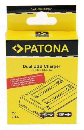Incarcator Dual USB pentru acumulator Insta360 One X2 360° Patona [5]