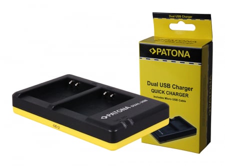 Camere video - Incarcator Dual USB pentru acumulator Olympus Li-90B Patona