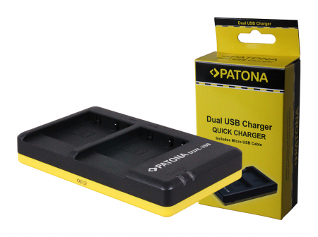 Aparate foto - Incarcator Dual USB pentru acumulator Panasonic BCG10 Patona