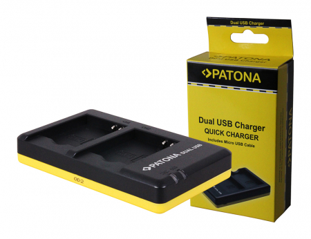 Aparate foto - Incarcator Dual USB pentru acumulator Panasonic DMW-BCM13 Patona
