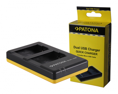 Aparate foto - Incarcator Dual USB pentru acumulator Panasonic DMW-BMB9 Patona