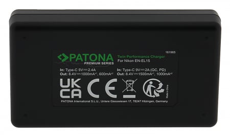 Incarcator rapid Dual Twin Performance PD pentru acumulator Nikon EN-EL15 Patona Premium [4]