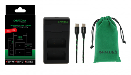 Aparate foto - Incarcator rapid Dual Twin Performance PD pentru acumulator Olympus BLX-1 Patona Premium