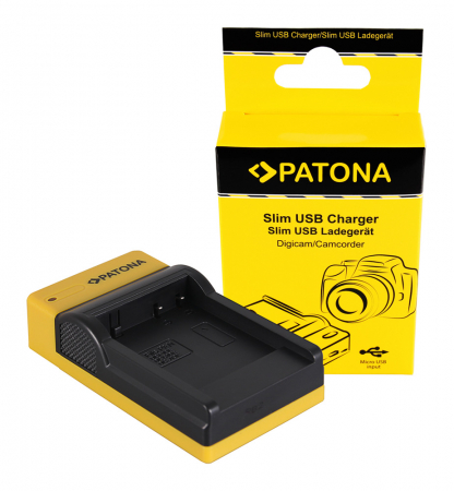 Aparate foto - Incarcator slim micro-USB pentru acumulator Panasonic DMW-BCF10E Patona